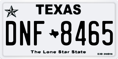 TX license plate DNF8465
