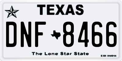TX license plate DNF8466