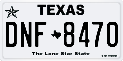 TX license plate DNF8470