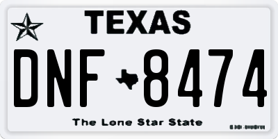 TX license plate DNF8474