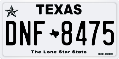 TX license plate DNF8475