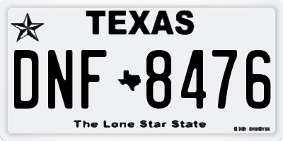 TX license plate DNF8476