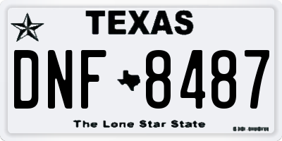 TX license plate DNF8487
