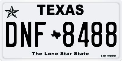 TX license plate DNF8488