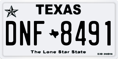TX license plate DNF8491