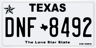 TX license plate DNF8492