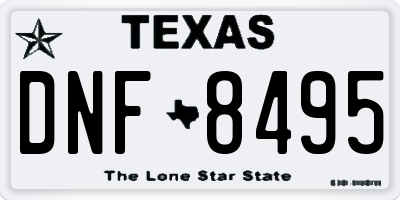TX license plate DNF8495