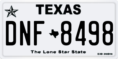TX license plate DNF8498