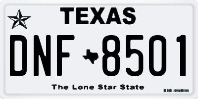 TX license plate DNF8501