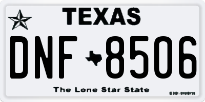 TX license plate DNF8506
