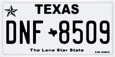 TX license plate DNF8509
