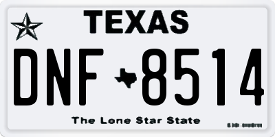 TX license plate DNF8514
