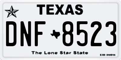 TX license plate DNF8523