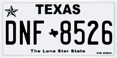 TX license plate DNF8526