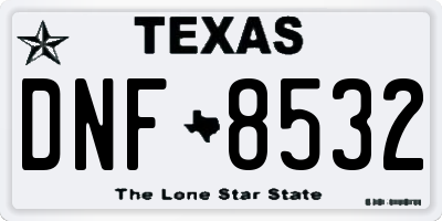 TX license plate DNF8532