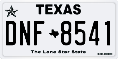 TX license plate DNF8541