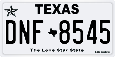 TX license plate DNF8545
