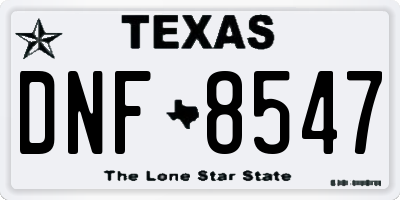 TX license plate DNF8547