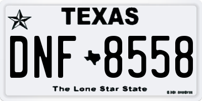 TX license plate DNF8558