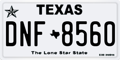 TX license plate DNF8560