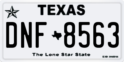 TX license plate DNF8563