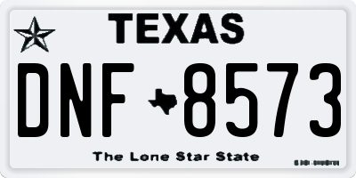 TX license plate DNF8573