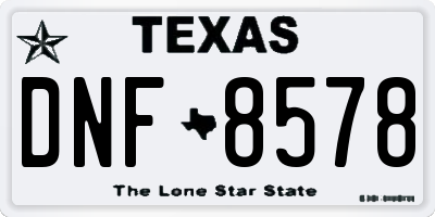 TX license plate DNF8578