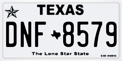 TX license plate DNF8579