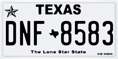 TX license plate DNF8583