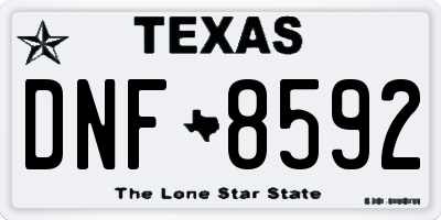 TX license plate DNF8592
