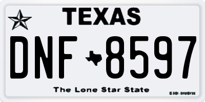 TX license plate DNF8597