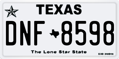 TX license plate DNF8598
