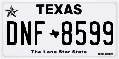 TX license plate DNF8599