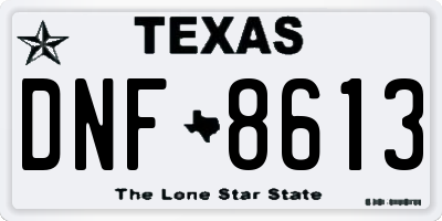 TX license plate DNF8613