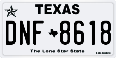 TX license plate DNF8618