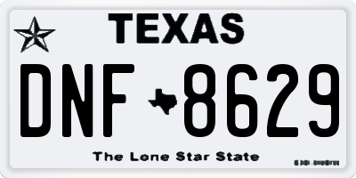 TX license plate DNF8629