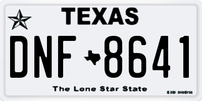 TX license plate DNF8641