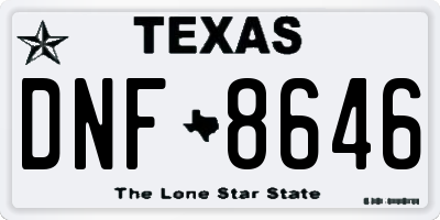 TX license plate DNF8646