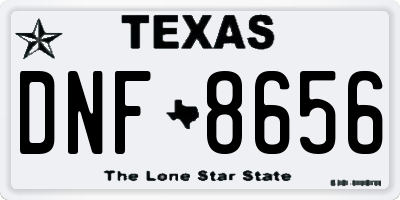 TX license plate DNF8656