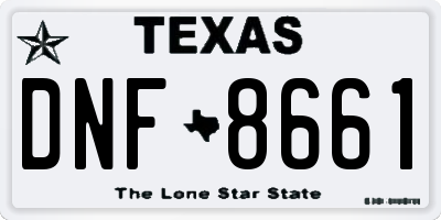 TX license plate DNF8661
