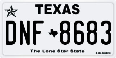 TX license plate DNF8683