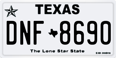 TX license plate DNF8690