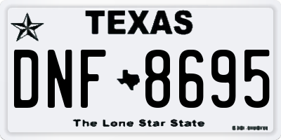 TX license plate DNF8695