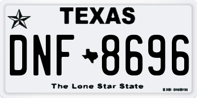 TX license plate DNF8696