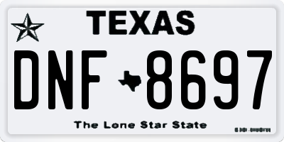 TX license plate DNF8697