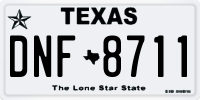 TX license plate DNF8711