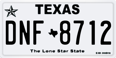TX license plate DNF8712
