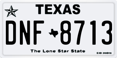 TX license plate DNF8713