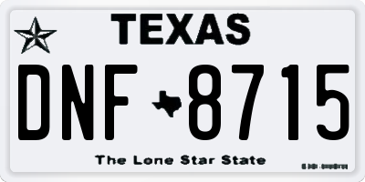 TX license plate DNF8715