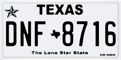 TX license plate DNF8716